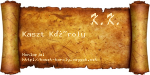 Kaszt Károly névjegykártya